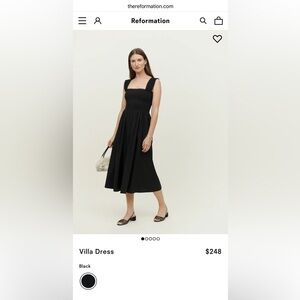 Reformation Black Midi Villa Dress